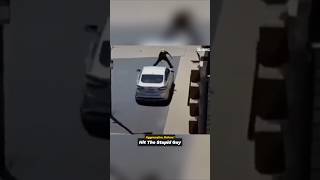 😱 Driver Ran Him Over For Throwing Stone #roadrage #karma...