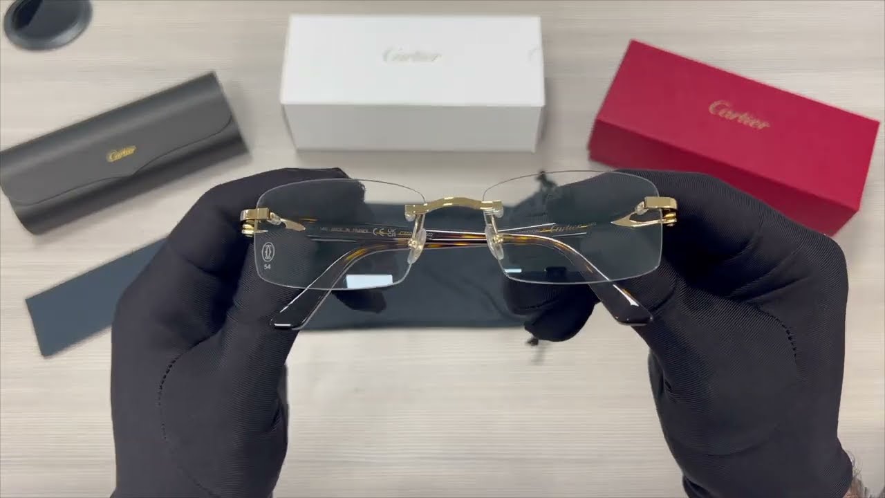 Cartier Rimless Eyeglasses - Iconic C Dècor detail - CT0287o (002 