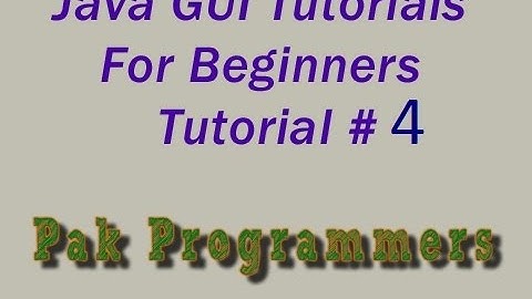 Java GUI Tutorial 4 JOptionPane Pakage