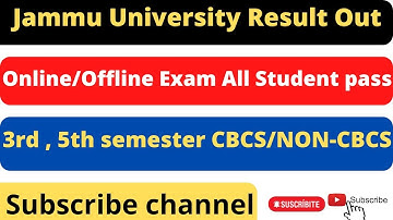 Jammu University Result Gazettee | Check it | 3rd, 5th semester