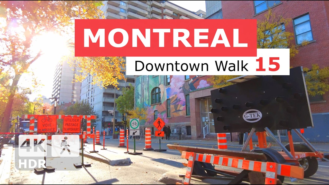 [ 4K ] Downtown Montreal Autumn Walking Tour 15 | De Maisonneuve ...
