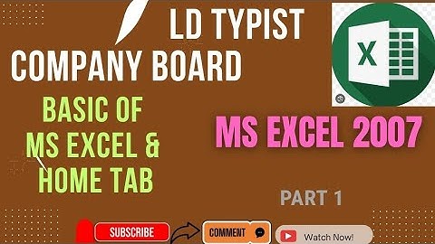 LD TYPIST COMPANY BOARD MS EXCEL CLASS 46 #msexcel2007 #ldtypist #tutorial #psc 