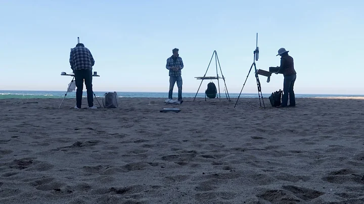 PLEIN AIR oil painting GRAY WHALE COVE with Tad an...