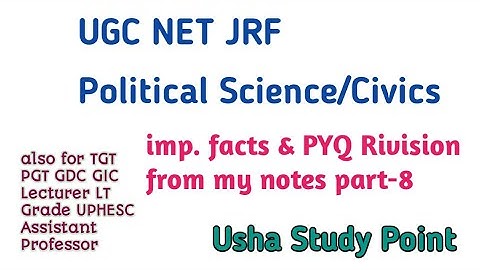 Usha Study Point UGC NET JRF Political Science Part-8 from my notes #usha_study_point #ugc_net_jrf