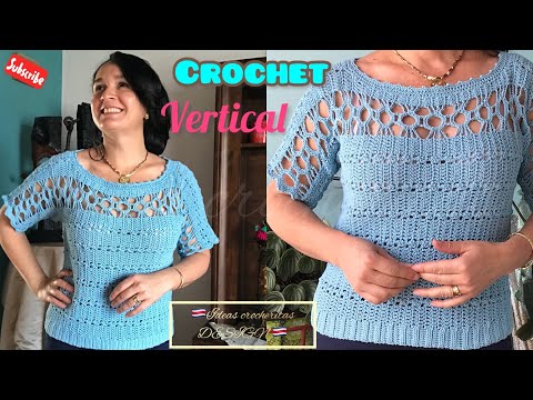 BLUSA A CROCHET MUY RAPIDA Y FACIL 740 GR/ VERY EASY AND FAST CROCHET BLOUSE/740 GR. 3MM THREAD