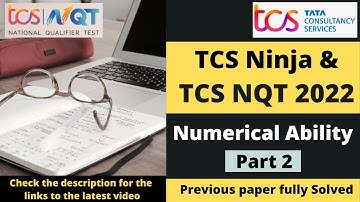 TCS NQT 2023 | TCS Off Campus | Numerical Ability | Previous papers Fully Solved | Part 2