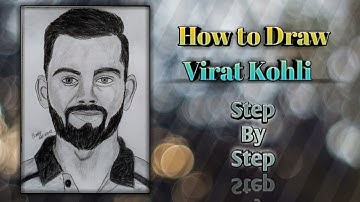 How to Draw Virat Kohli Step by Step Sketch tutorial ( Pencil Shading,Blending,Hair)