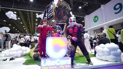 Ai generated Booth design for LikeCard at MEFCCA