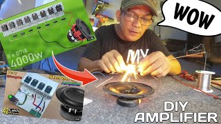 4000w DIY amplifier | trying the simplest amplifier found in youtube | lakas ng base neto..