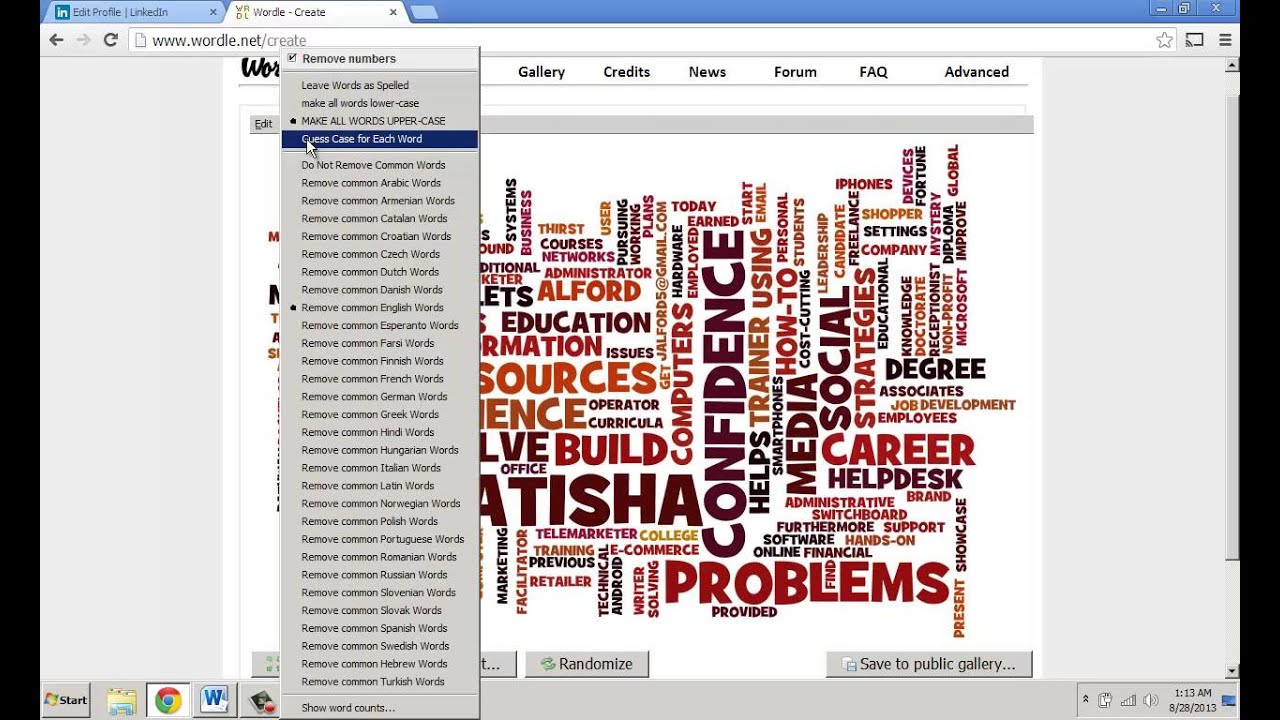 How To Change Text To Uppercase Or Lowercase In Wordle Word Cloud YouTube