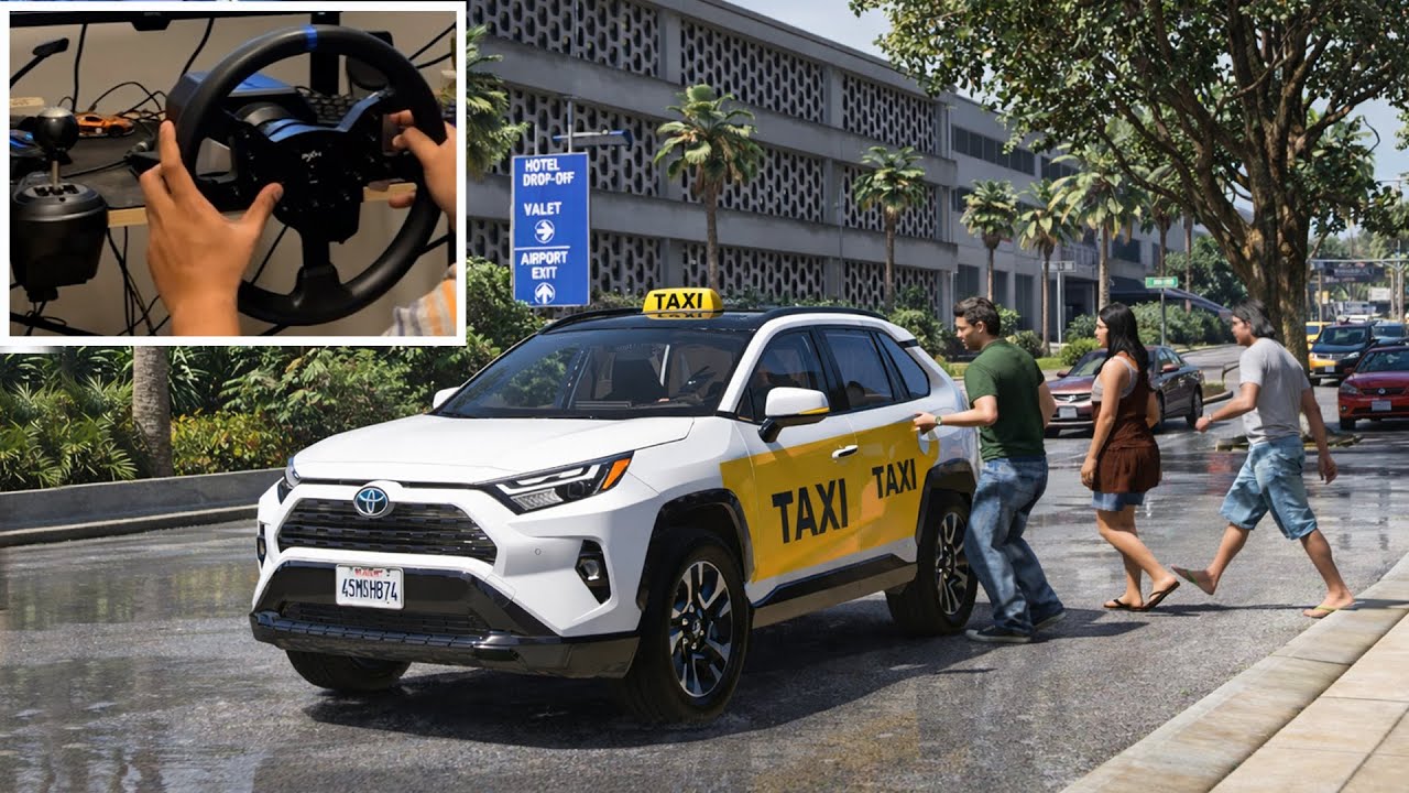 GTA 5 - Luxury Private Taxi Job with Toyota RAV4 | Steering Wheel Gameplay