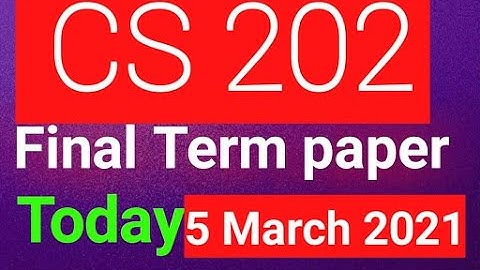 CS 202 final term paper of virtual university | CS 202 final term paper 100% correct  | Rising Stars