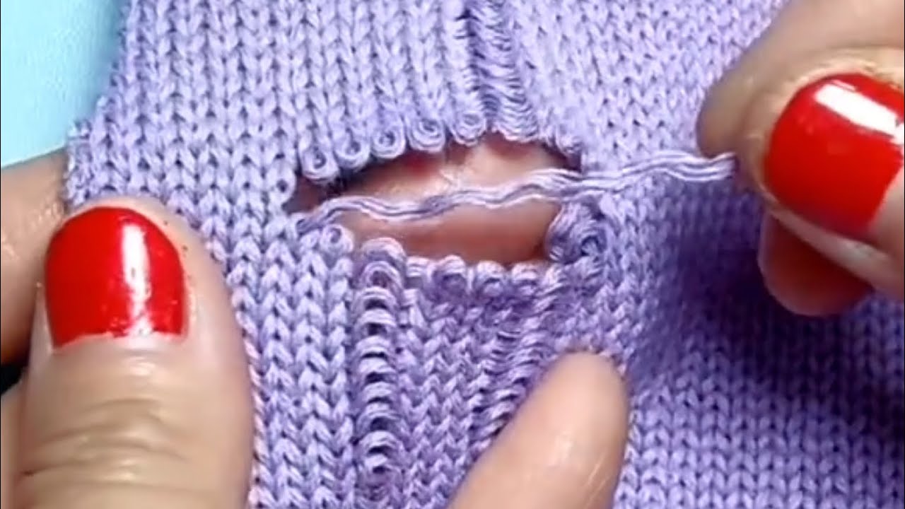 Sueter Roto How to Perfectly Repair Tears in a Knitted Sweater Without Leaving ...