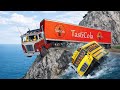 BeamNG.drive School Bus Crash Test 😱 | Dangerous Cliff Road Accident 🔥 #111