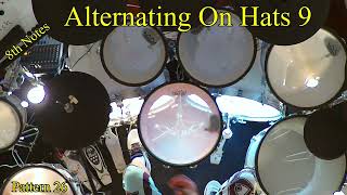 Alternating On Hi Hats 8th Notes Drum Lesson 9 Pattern 26