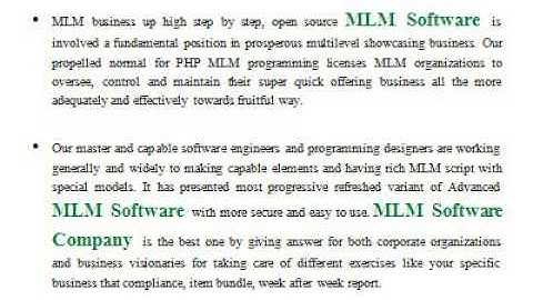 MLM Software (PHP MLM Software) MLM Software Company