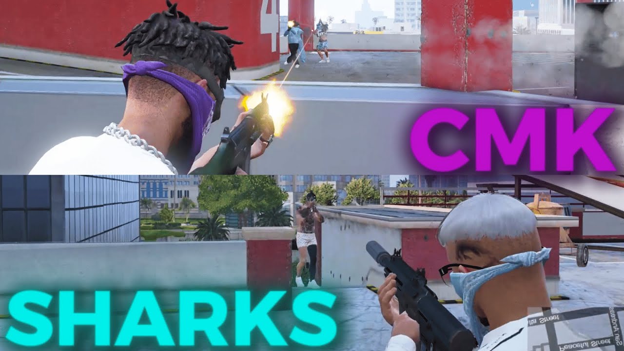 TIROTEO CMK vs SHARKS & LSPD En El Medio | ARM4S LARGAS | DOVUX LIFE GTARP