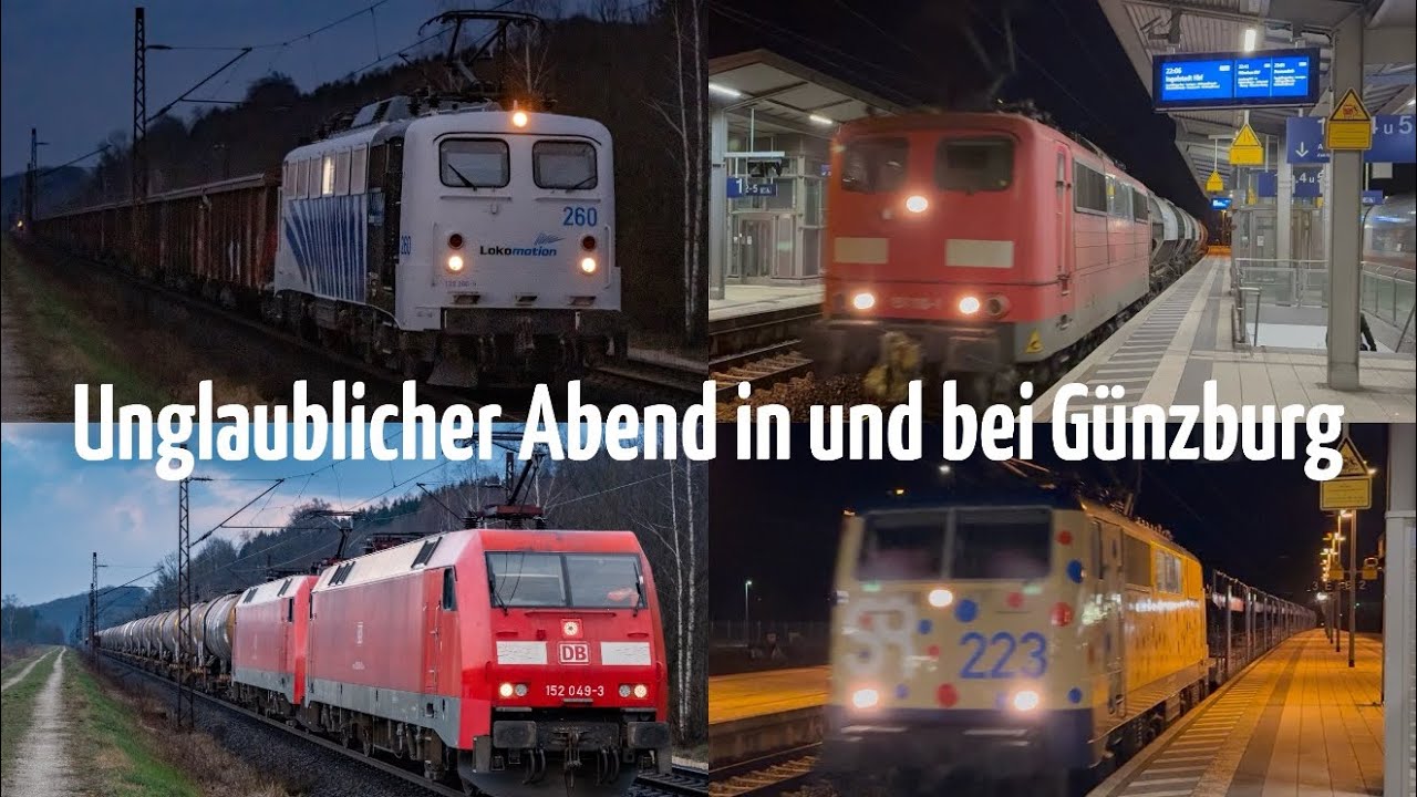 Unglaublicher Abend: Reisensburg & Günzburg mit SR111, Lomo139, Konrail151, DB159, Europa ICE uvm