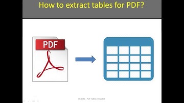 How to extract tables from PDF?