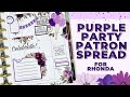 PLAN WITH ME | PURPLE PARTY PATRON SPREAD FOR RHONDA | THE HAPPY PLANNER