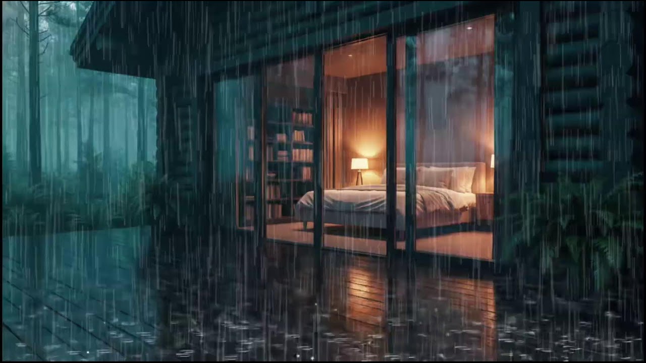 Soft Night Rain at a Cozy Forest Cabin | Deep Rain Sounds to Calm the Mind and Sleep Well
