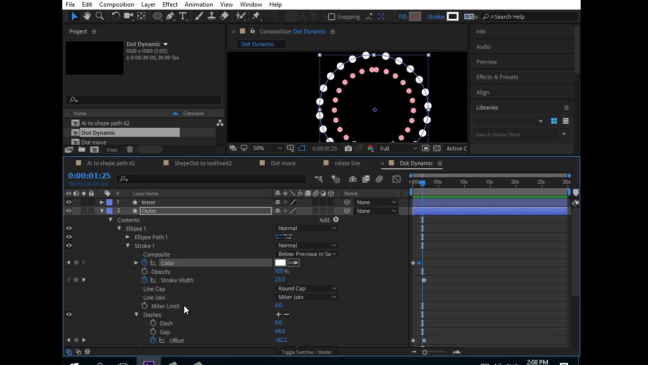 After Effect CC Tutorial Shape Dot Dynamic w7 62 - YouTube