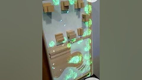 animation projected on physical model