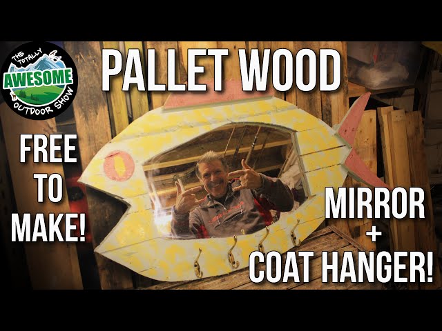How to make a Recycled Pallet Wood Coat Hanger & Mirror | TA Outdoors