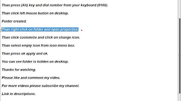 How to create hidden folder in windows xp