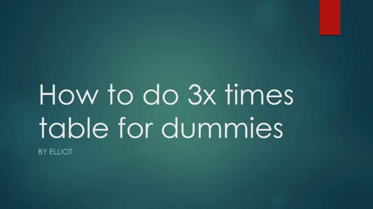 How to do 3x times table for dummies!