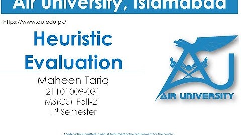 Air University (AU): Heuristic Evaluation based on Nielsen’s Principles