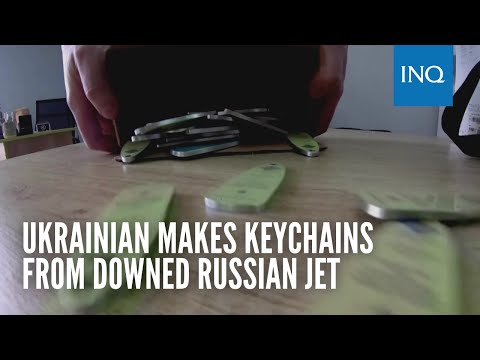 Ukrainian makes keychains from downed Russian jet