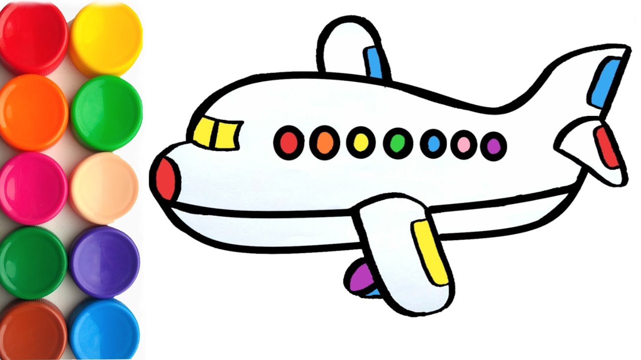 How to draw an Aeroplane for KIDS Drawing step by step for beginners ...