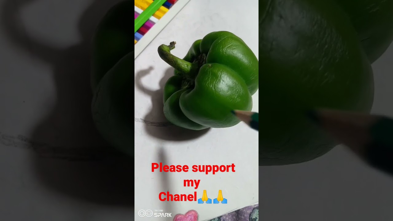 how to make capsicum 3d drawing with color