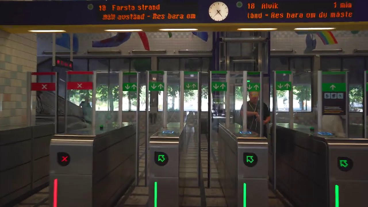 Sweden, Stockholm, Subway ride from Farsta to Skanstull