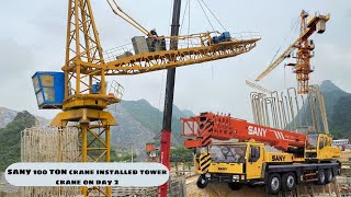 SUNY 100TON care installed tower care on day 2 | Mrtvq17b7| Excavator