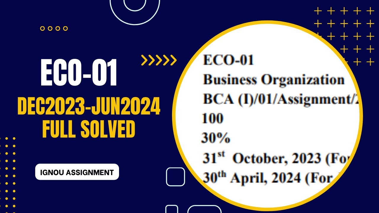 BCA 1ST SEMESTER ECO-01 FULL SOLVED ASSIGNMENT DEC-2023 JUN-2024 ...