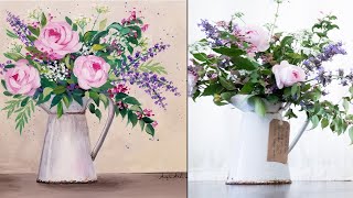 Impressionist Floral (Part 1) Acrylic Painting LIVE Instruction