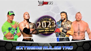 2023 NEW YEARS Tag Team: John Cena + The Rock vs. Roman Reigns + Brock Lesnar | WWE 2K22