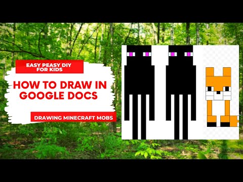 How To Draw on Google Docs  Drawing Minecraft mobs with shapes 