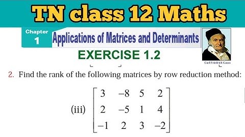 TN 12 Maths Exercise 1.2 Q.No.2 sub iii Applications of Matrices and Determinants