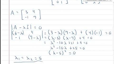 Eigenvalues & Eigenvectors 2x2 Matrix Example Problem