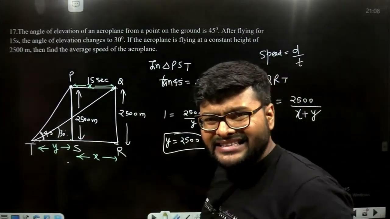 The angle of elevation of an aeroplane from a point on the ground is