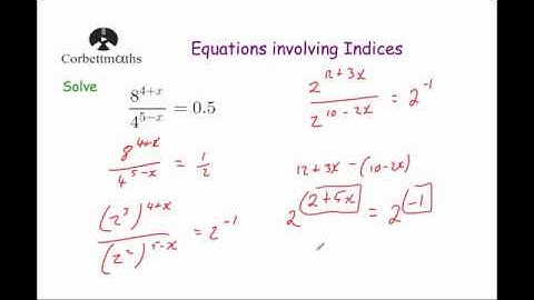 Equations with Indices - Corbettmaths
