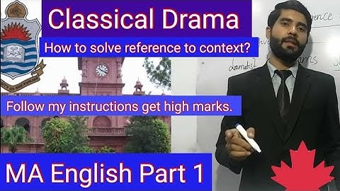 How to solve (Reference to the context) of Drama.   Pu