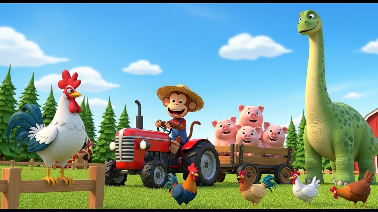 Smart Monkey Farmer Outsmarts the Shark and Harvests Fresh Vegetables on the Farm