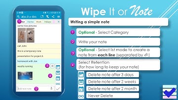 WipeItOrNote App - Notepad, Task Manager, Memo and Organizer. Swipe tasks with retention. TUTORIAL