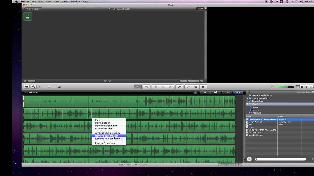 Imovie 09 Tutorial How To Add Beat Markers You Imovie 09 Tutorial How To Add Beat Markers
