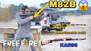 Garena free fire 3 sniper real life | AWM,KAR98,M82B | real life gun