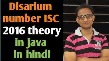 Disarium number with recursion in java  in hindi | isc 2016 theory